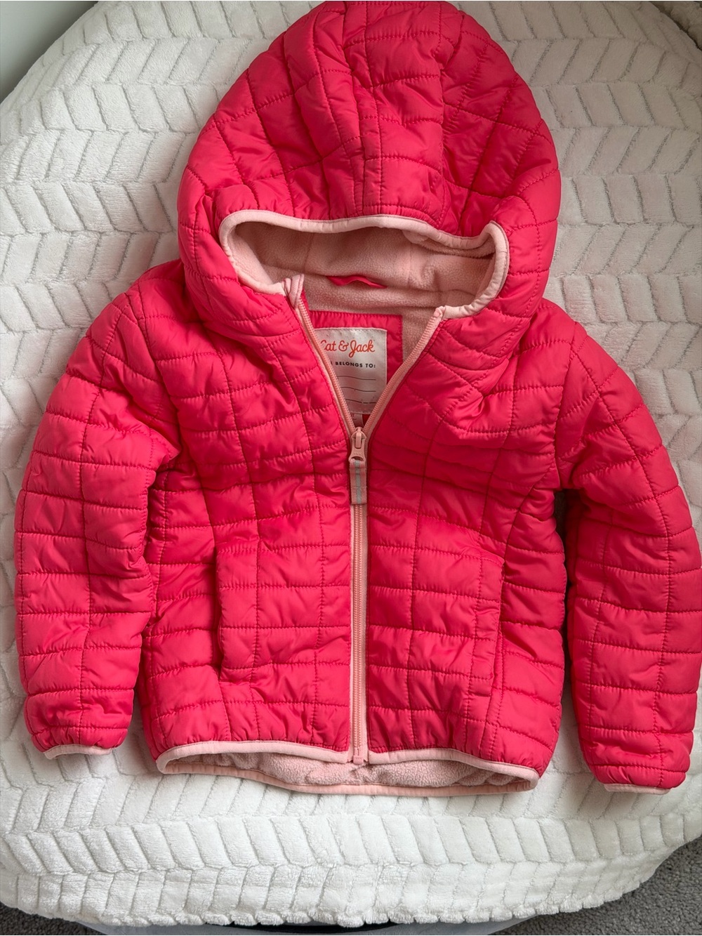 Cat & Jack Quilted Hooded Puffer Jacket in Bright Pink